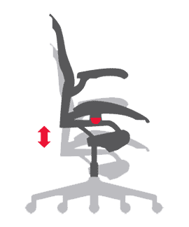 Aeron Chair Aluminium - Rotation und Sitzhöhenverstellung