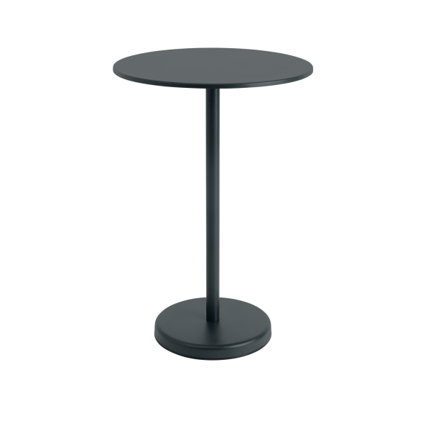 Linear Steel Cafe Table Black - H105 - Ø70
