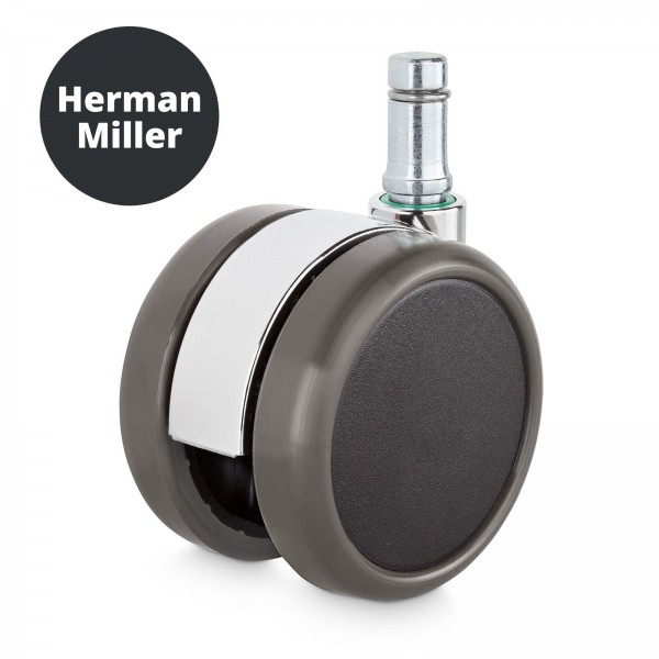 Hard Floor Casters with Chrome Stripe – suitable for all Herman Miller Chairs (Set of 5)